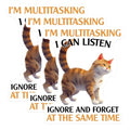(3 Pack) Funny Cat Decals - Multitasking Cat - Sarcastic Laptop Decal - 3 Inches On Longest Side - Easy Peel & Apply - Made in USA - 3MCS6490