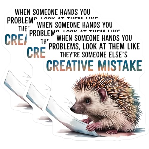 (3 Pack) Hedgehog Decals - Funny Saying Sticker - Laptop Car Accessories - 3 Inches On Longest Side - Easy Peel & Apply - Made in USA - 3MCS7513