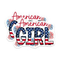 (2 Pack) American Girl Stickers - Patriotic - USA Celebration Decals - Independence Day - 5" On Longest Side - Sticks to Smooth Flat Surfaces - Made in USA - BMCS7447