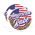 (2 Pack) American Babe Magnets - Patriotic USA Flag Decor - Leopard Print Southern Style - 5 Inches On Longest Side - Thick Durable Magnet - Made in USA - MAG27555