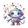 (2 Pack) Cute Robot Magnets - Kawaii Sci Fi Decor - Whimsical Kids Room - Refrigerator Locker Accessory - 5 Inches On Longest Side - Thick Durable Magnet - Made in USA - MAG39163