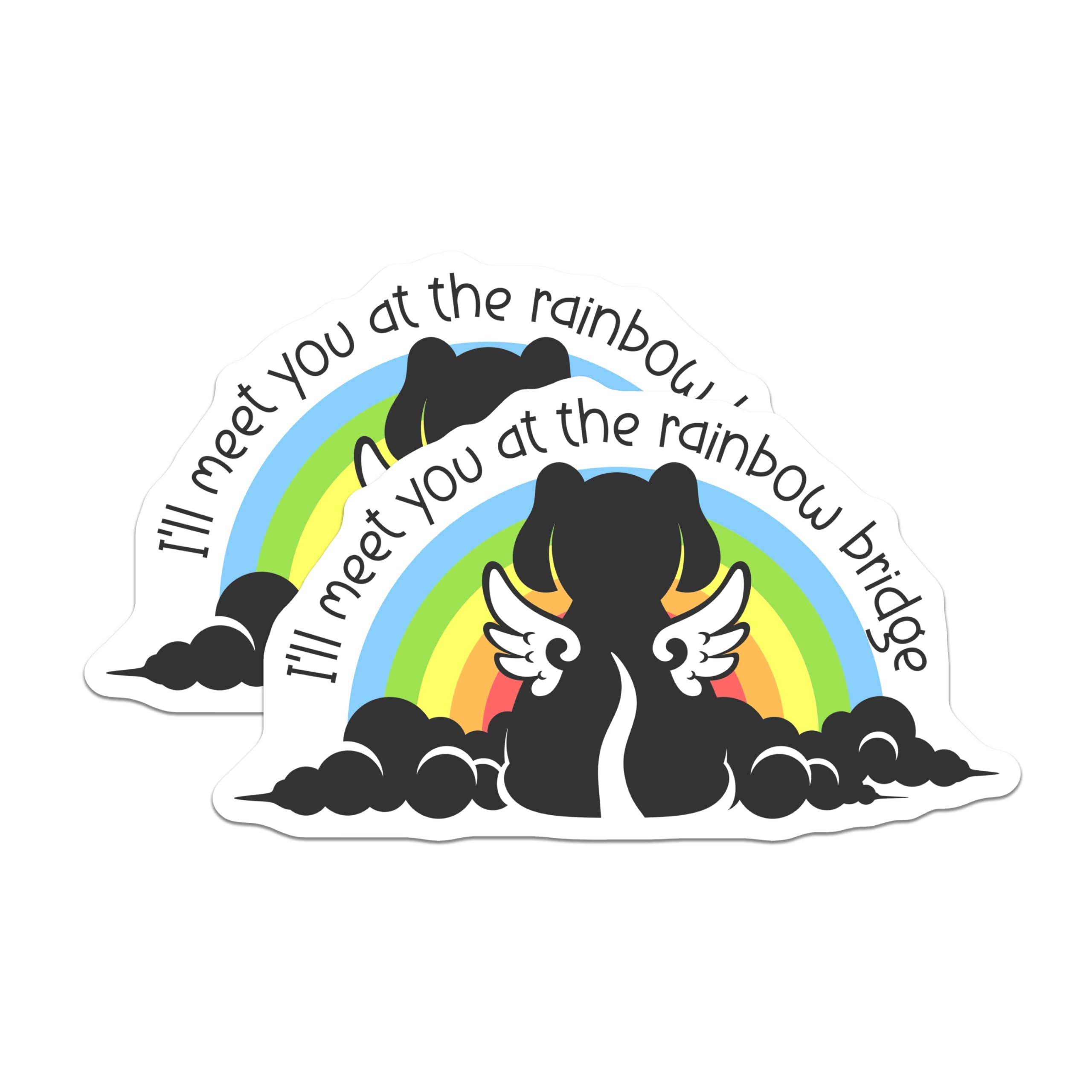 (2 Pack) Rainbow Bridge Pet Loss Magnets - Dog Memorial - Sympathy Decor - 5" On Longest Side - Premium Magnet - for Cars, Refrigerators, Toolboxes, Lockers - Made in USA - MAG18704