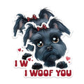 (2 Packs) I Woof You Schnauzer Dog Magnets - Schnauzer Dog Breed Magnets - 5 Inches On Longest Side - Premium Magnet - for Fridges, Toolboxes, Cars - Made in USA - MAG2531