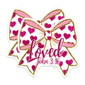 (2 Pack) Loved John 3:16 Magnets - Faith Heart Bow Magnets - Christian Decor Magnets - 5" On Longest Side - for Cars, Refrigerators, Toolboxes, Lockers - Made in USA BMCS3079