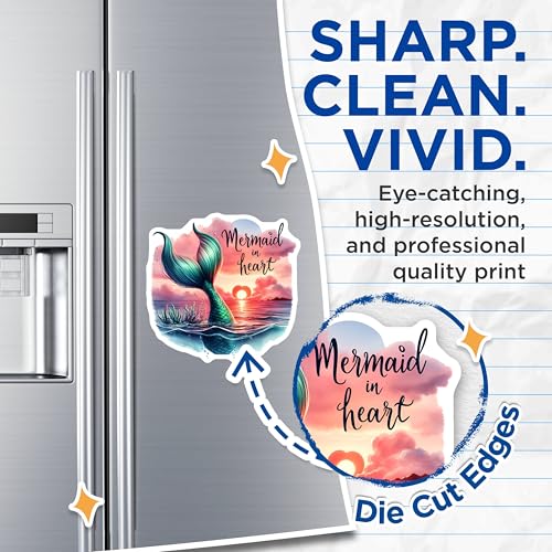 (2 Pack) Mermaid in Heart Magnets Magnets - Fantasy Art - Tropical Ocean Scene - 5" On Longest Side - Made in USA - Sticks to Refrigerators & Metal Surfaces - MAG9307