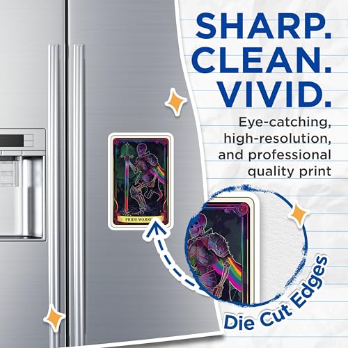 (2 Pack) Pride Warrior Magnets - Skeleton Magnet - LGBTQ Magnet - Rainbow Warrior - Gothic - Unique LGBTQ Art - 5" On Longest Side - for Cars, Fridges, Toolboxes - Made in USA - MAG4250