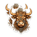 (2 Pack) Steampunk Bull Magnets - Mechanical Ox Head Art - Zodiac Taurus Industrial Decor - Fantasy Animal Fridge Collectible - 5 Inches On Longest Side - Thick Durable Magnet - Made in USA - MAG37559