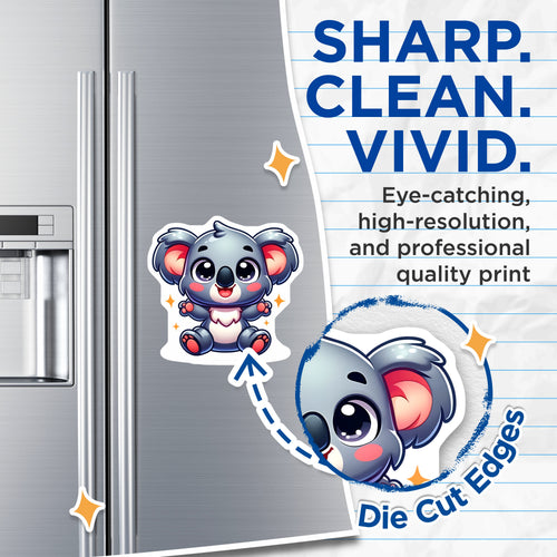 (2 Pack) Adorable Koala Bear Magnets - Kawaii Animal Decor - Cute Refrigerator Locker Accent - Nursery Fridge Magnet Set - 5 Inches On Longest Side - Thick Durable Magnet - Made in USA - MAG37087
