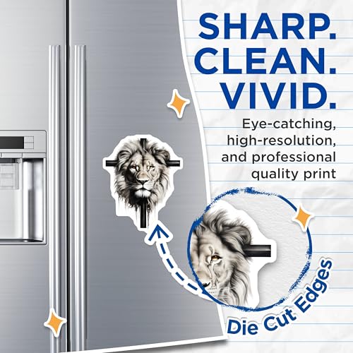(2 Pack) Powerful Lion Magnets - Inspirational Animal - Motivational Refrigerator Magnets - 5" On Longest Side - for Cars, Fridges, Toolboxes - Made in USA - MAG4262
