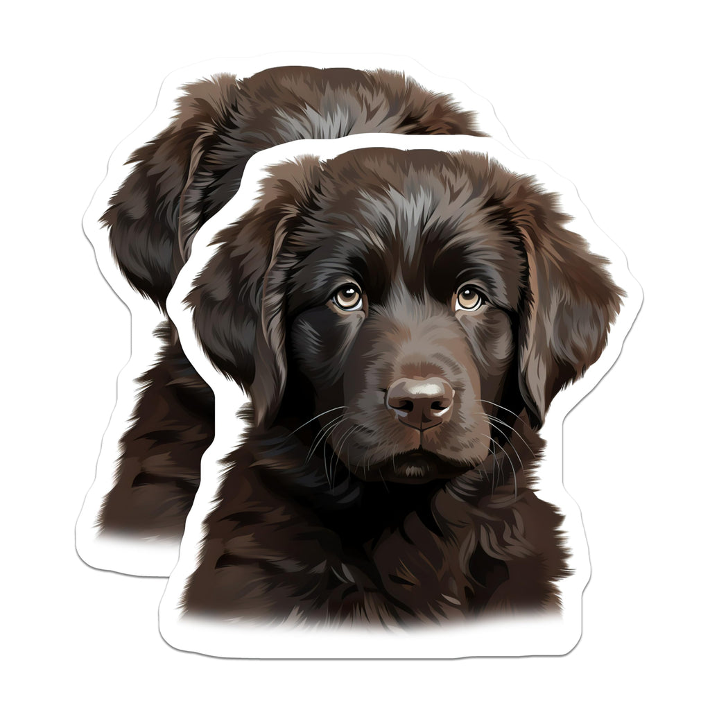 (2 Pack) Flat Coated Retriever Puppy Magnets - Adorable Brown Dog Decor - Pet Parent Refrigerator Art - 5 Inches On Longest Side - Thick Durable Magnet - Made in USA - MAG30595