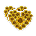 (2 Pack) Sunflower Heart Magnets - Floral Art Design - Kitchen Office Decor - 5" On Longest Side - Premium Magnet - for Cars, Refrigerators, Toolboxes, Lockers - Made in USA - MAG17981