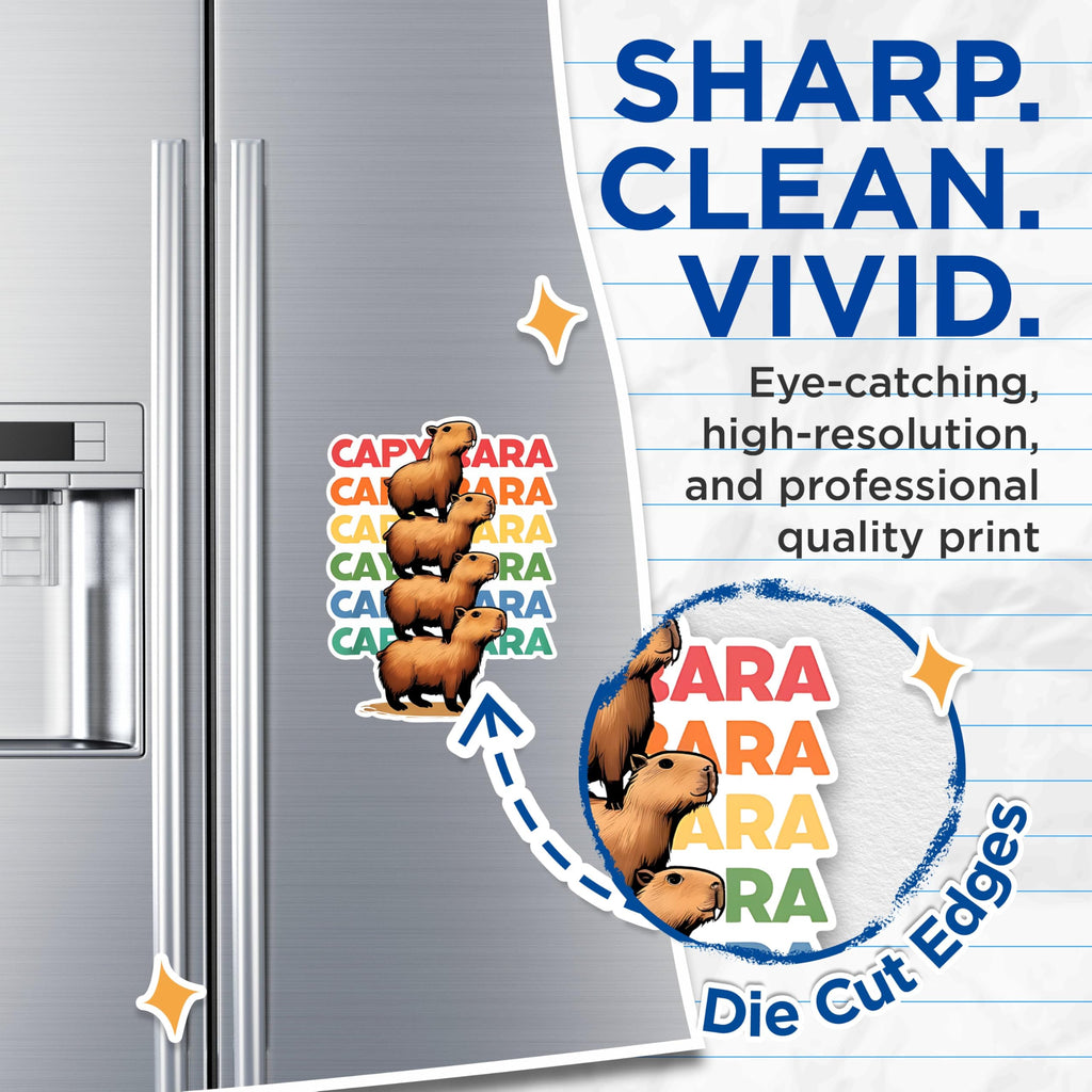 (2 Pack) Capybara Stack Magnets - Cute Animal Magnets - Vibrant Capybara Art Magnets- 5" On Longest Side - for Fridges, Toolboxes, Cars - Made in USA - MAG2659