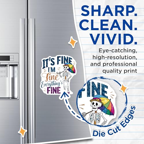 (2 Pack) It's Fine I'm Fine Everything's Fine Magnets - Skeleton Magnet - Funny Skeleton - Quirky Quote Magnet - 5" On Longest Side - for Cars, Fridges, Toolboxes - Made in USA - MAG4412