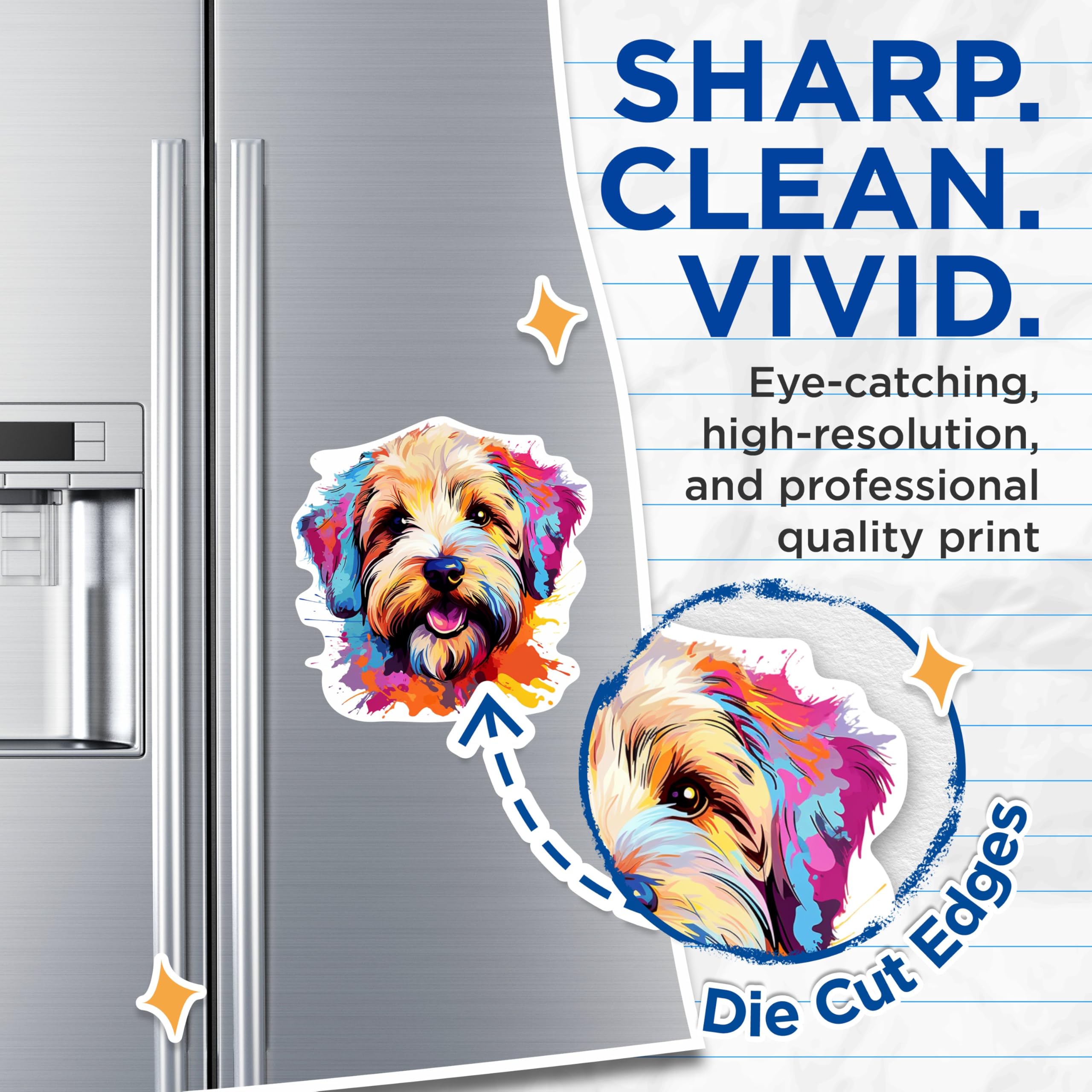 (2 Pack) Soft Coated Wheaten Terrier Dog Breed Magnets- 5 Inches On Longest Side - Choose from Over 100 Dog Breeds - for Cars, Refrigerators, Toolboxes - Made in USA - MAG1961