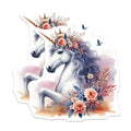 (2 Pack) Floral Unicorn Magnets - Whimsical Fantasy Creature Decor - Aesthetic Fridge Locker - 5 Inches On Longest Side - Thick Durable Magnet - Made in USA - MAG38565