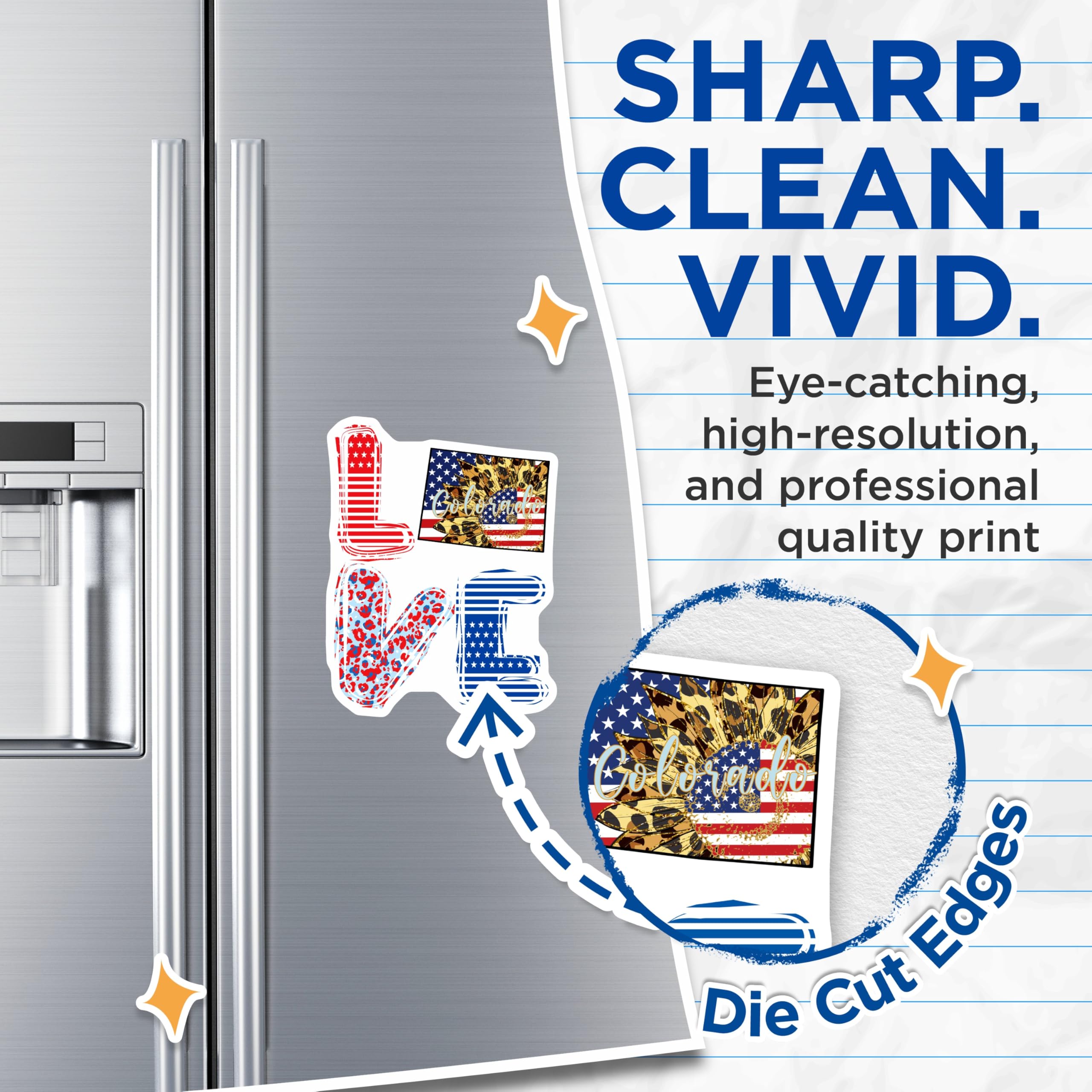 (2 Pack) Colorado Flag Magnets - American Sunflower - Patriotic Fridge Magnets - 5" On Longest Side - Premium Magnet - for Cars, Refrigerators, Toolboxes, Lockers - Made in USA - MAG18030