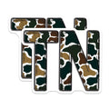(2 Pack) Camouflage TIN Magnets - Military Style Refrigerator Decor - Distressed Army Pattern Locker Magnet - 5 Inches On Longest Side - Thick Durable Magnet - Made in USA - MAG20381