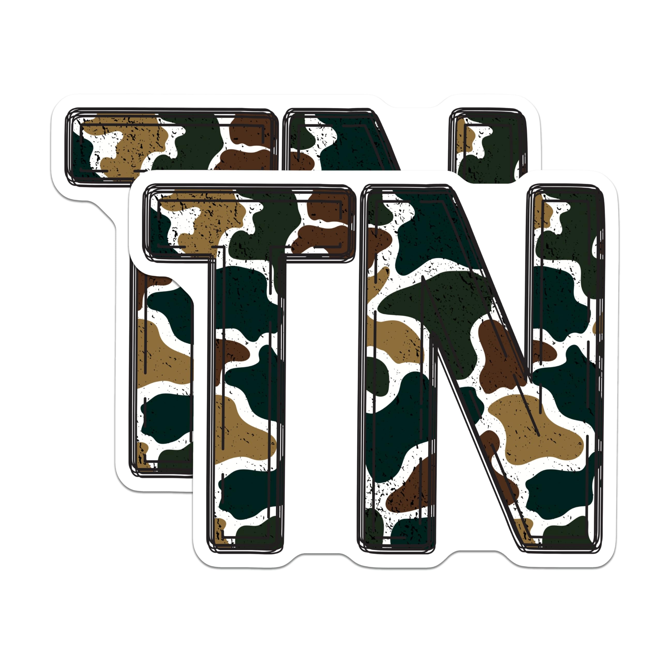 (2 Pack) Camouflage TIN Magnets - Military Style Refrigerator Decor - Distressed Army Pattern Locker Magnet - 5 Inches On Longest Side - Thick Durable Magnet - Made in USA - MAG20381