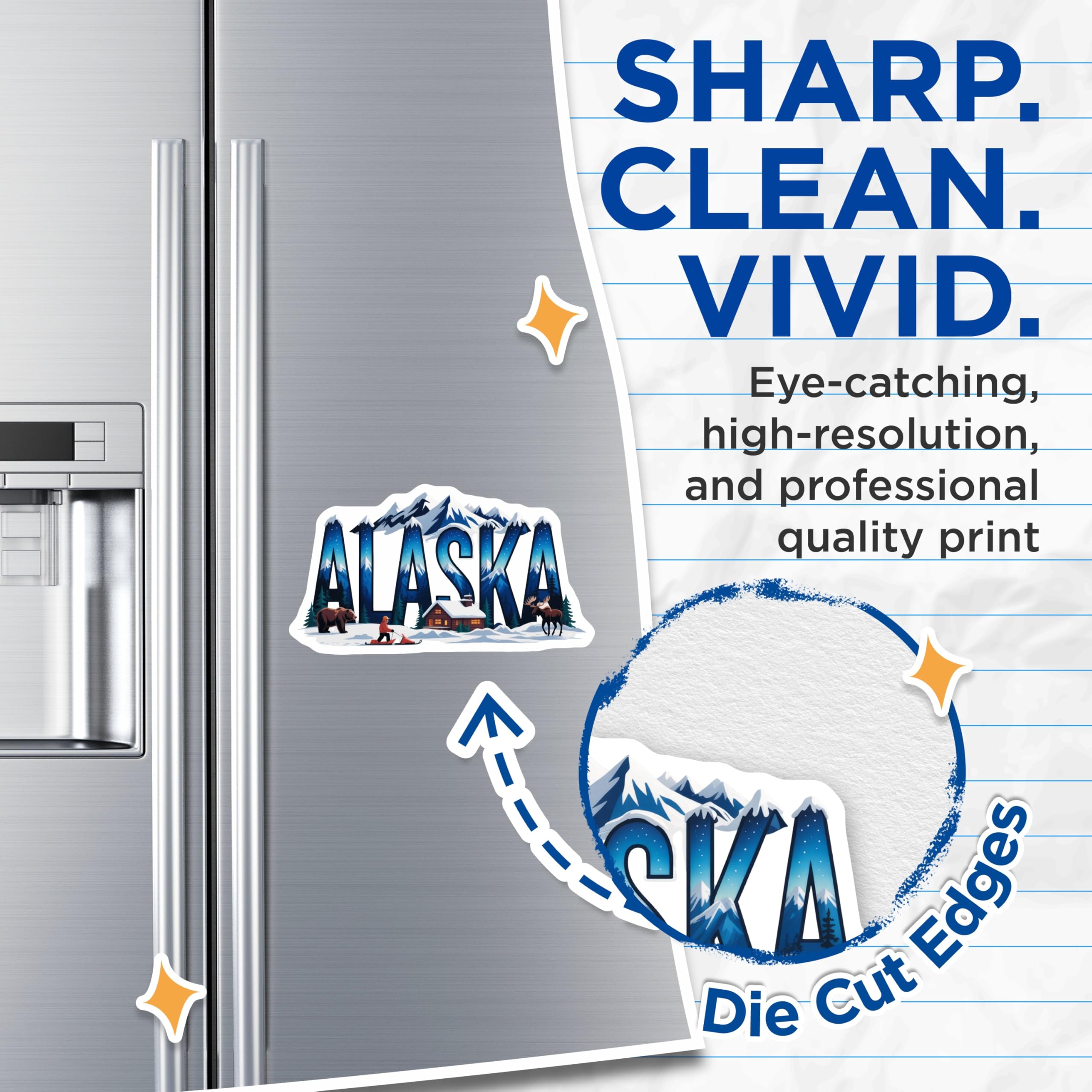 (2 Pack) Alaska Magnets - Travel Souvenir - Alaskan Adventure Fridge Magnets - 5" On Longest Side - Premium Magnet - for Cars, Refrigerators, Toolboxes, Lockers - Made in USA - MAG17726