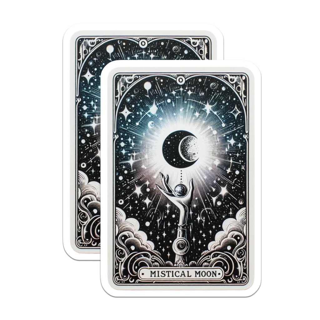 (2 Pack) Mistical Moon Magnets - Celestial Art Decor - Cosmic Spiritual Design - 5 Inches On Longest Side - Thick Durable Magnet - Made in USA - MAG22149