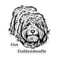 (2 Pack) Goldendoodle Magnets - Cute Dog Magnets - Pet Lover's Fridge Magnets - Animal Cartoon Magnets - 5" On Longest Side - for Cars, Fridges, Toolboxes - Made in USA - MAG4012