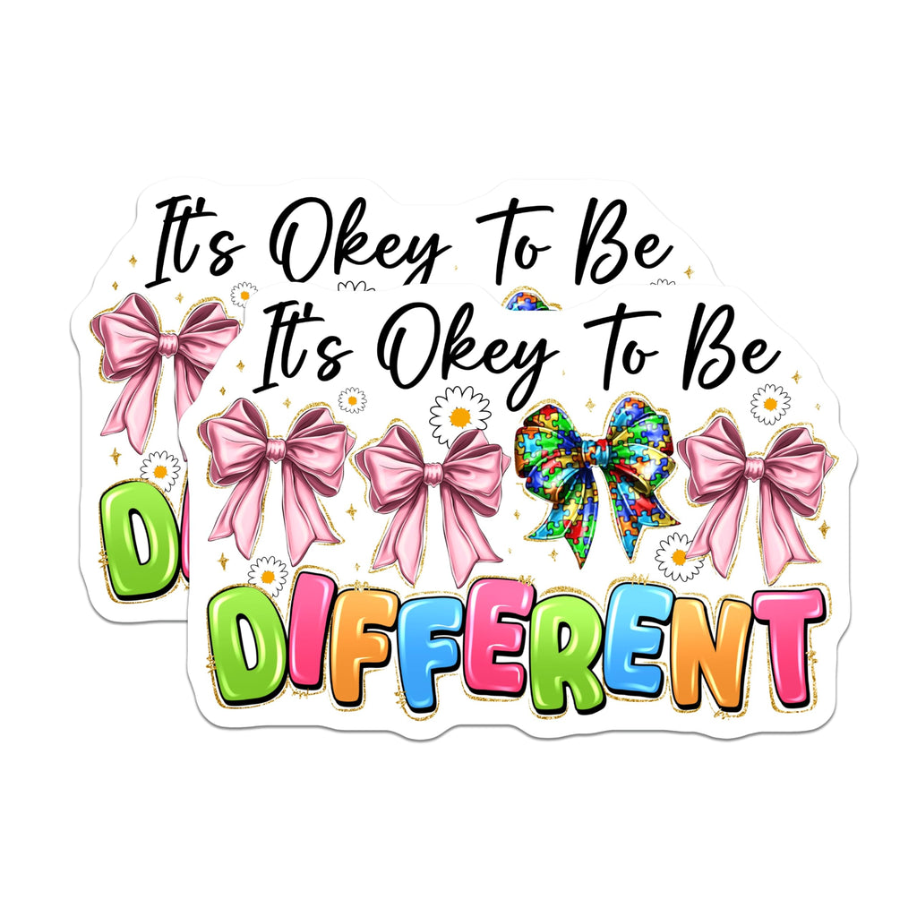 (2 Pack) Autism Acceptance Magnets - Okey to Be Different Special Education - Neurodiversity Inclusion Decor - 5 Inches On Longest Side - Thick Durable Magnet - Made in USA - MAG26800