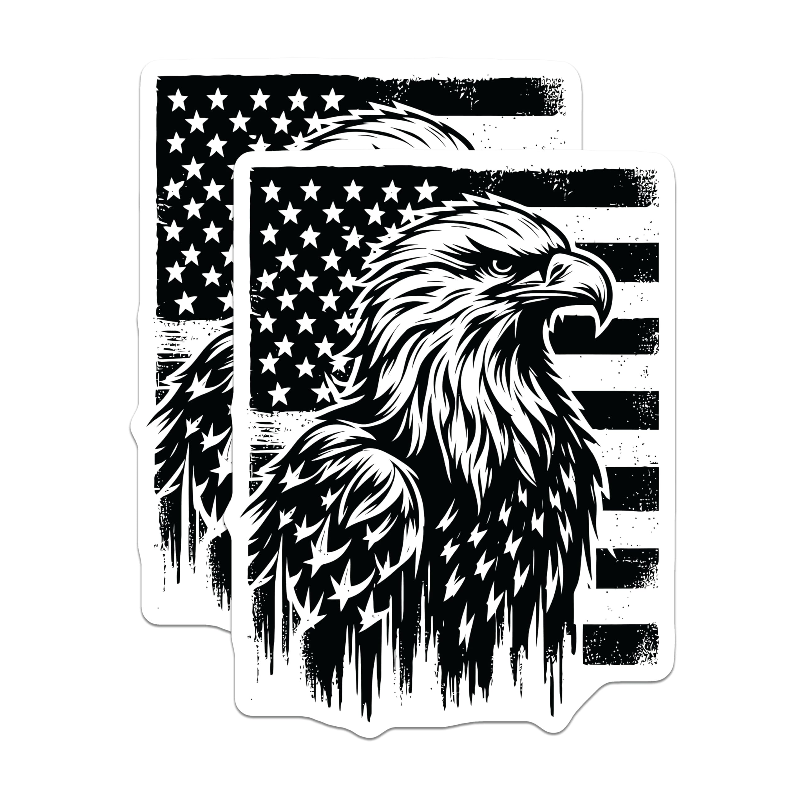 (2 Pack) American Eagle Flag Magnets - Patriotic Symbol Magnets - USA Pride Fridge Decor - 5" On Longest Side - Premium Magnet - for Cars, Refrigerators, Toolboxes, Lockers - Made in USA - MAG16625