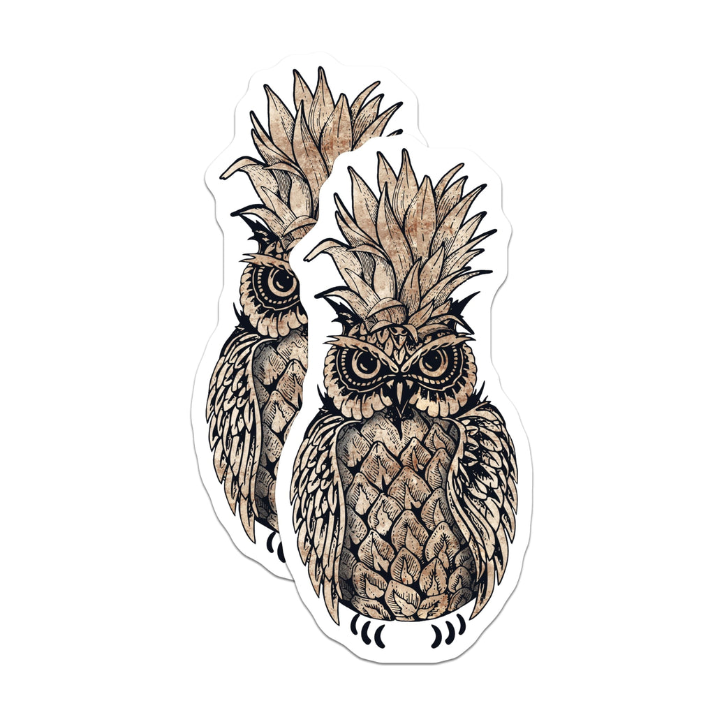 (2 Pack) Pineapple Owl Magnets - Whimsical Fridge Decor - Quirky Kitchen Magnets - 5" On Longest Side - Premium Magnet - for Cars, Refrigerators, Toolboxes, Lockers - Made in USA - MAG16940