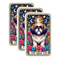 (3 Pack) Shih Tzu Decals - Tarot Card Sticker - Bohemian Laptop Decal - 3 Inches On Longest Side - Easy Peel & Apply - Made in USA - 3MCS4074