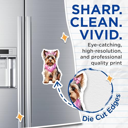 (2 Pack) Cute Yorkshire Terrier Magnets - Dog Lover Magnets - Heart Bandana Dog Art Magnets - 5" On Longest Side - for Cars, Refrigerators, Toolboxes, Lockers - Made in USA MAG3617