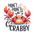 (2 Pack) Don't Be So Crabby Magnets - Funny Kitchen Decor - Cute Refrigerator Magnets Cartoon Crabs- 5" On Longest Side - for Fridges, Toolboxes, Cars - Made in USA - MAG2654