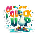 (2 Pack) Funny Duck Stickers - Cute Animal Decal - Quack Up Art Vinyl Stickers - 5" On Longest Side - Sticks to Smooth Flat Surfaces - Made in USA - BMCS6342