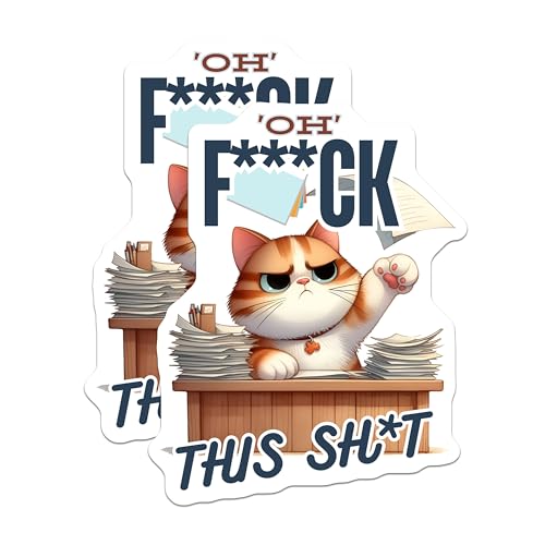(2 Pack) Funny Cat Quote Magnets - Office Decor - Desk Humor - Motivational Magnets - Cat Lover Gifts - 5" On Longest Side - for Cars, Fridges, Toolboxes - Made in USA - MAG6874