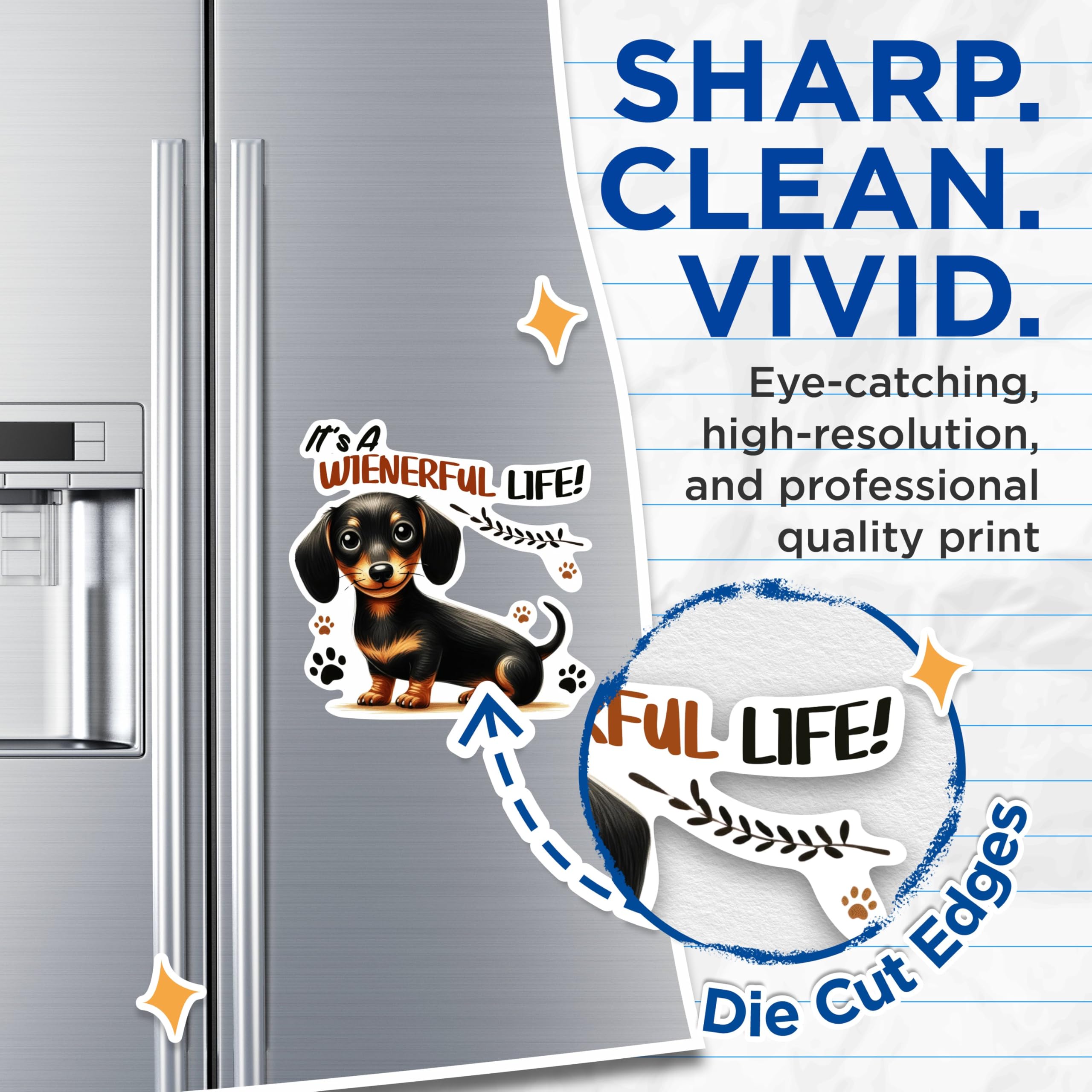 (2 Pack) It's A Wienerful Life Magnets - 5 Inches On Longest Side - Premium Magnet - for Cars, Refrigerators, Toolboxes - Made in USA - MAG1993