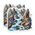 (2 Pack) Waterfall Magnets - Mountain Scenery Magnet - Nature Inspired Magnets - 5" On Longest Side - Premium Magnet - for Cars, Refrigerators, Toolboxes, Lockers - Made in USA - MAG18348