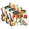 (3 Pack) Papa Cito Decals - Mexican Dad - Guitar and Sombrero - 3 Inches On Longest Side - Easy Peel & Apply - Made in USA - 3MCS6982