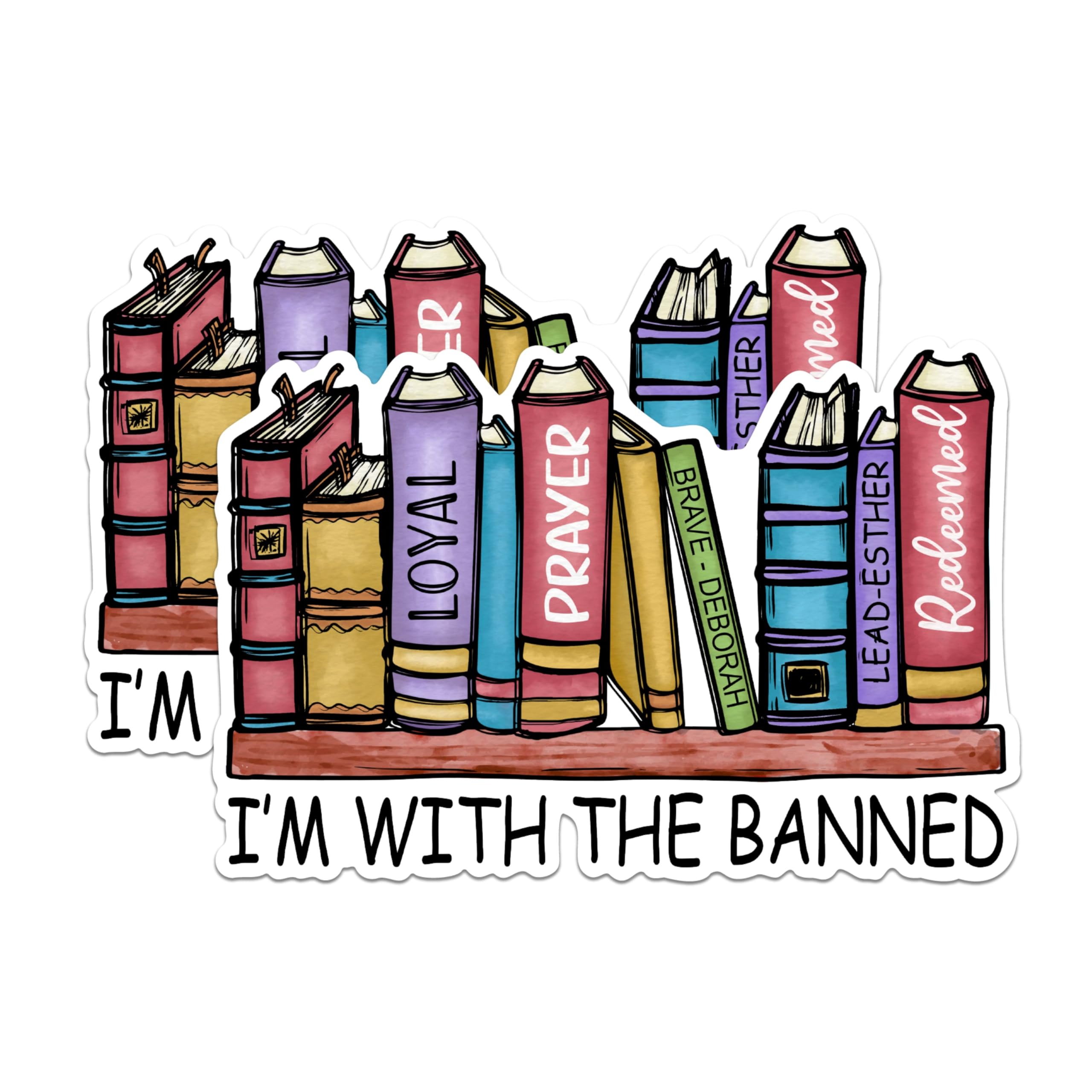 (2 Pack) I'm with The Banned Magnets - Book Lover Magnets - Censorship Awareness Magnets- 5" On Longest Side - for Fridges, Toolboxes, Cars - Made in USA - MAG2982