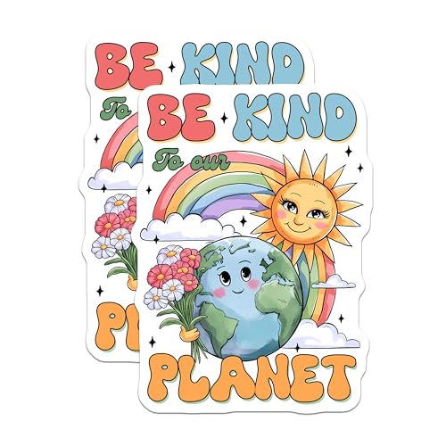 (2 Pack) Be Kind to Our Planet Magnets Magnets - 5" On Longest Side - Made in USA - Sticks to Refrigerators & Metal Surfaces - MAG8446