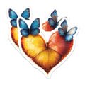 (2 Pack) Butterfly Heart Magnets - Blue Morpho Butterflies - Nature Inspired Art Love Symbol - 5 Inches On Longest Side - Thick Durable Magnet - Made in USA - MAG24421