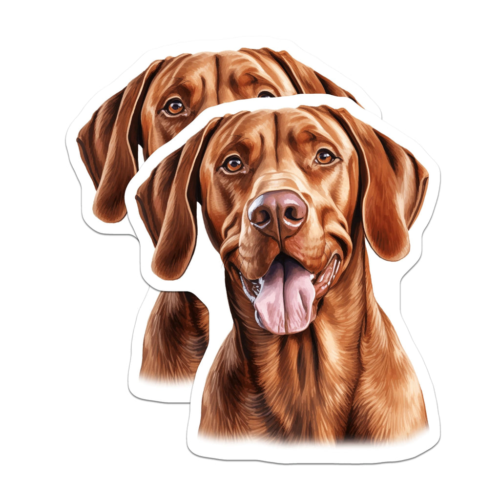 (2 Pack) Vizsla Dog Magnets - Vizsla Pet Owner Decor - Dog Mom Appreciation - Canine Portrait Art - Fridge Decor - 5 Inches On Longest Side - Thick Durable Magnet - Made in USA - MAG25450
