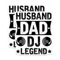 (2 Pack) Husband Dad DJ Legend Stickers - Father's Day Stickers - Music Lover Stickers - 5" On Longest Side - Sticks to Smooth Flat Surfaces - Made in USA - BMCS6156