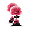 (2 Pack) Gothic Skull Rose Magnets - Macabre Floral Art - Dark Academia Decor - 5 Inches On Longest Side - Thick Durable Magnet - Made in USA - MAG21359