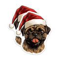 (2 Pack) Christmas Pug Magnets - Santa Dog Refrigerator Decor - Pet Lover Holiday Fridge Magnets - Stocking Stuffer - 5 Inches On Longest Side - Thick Durable Magnet - Made in USA - MAG27289