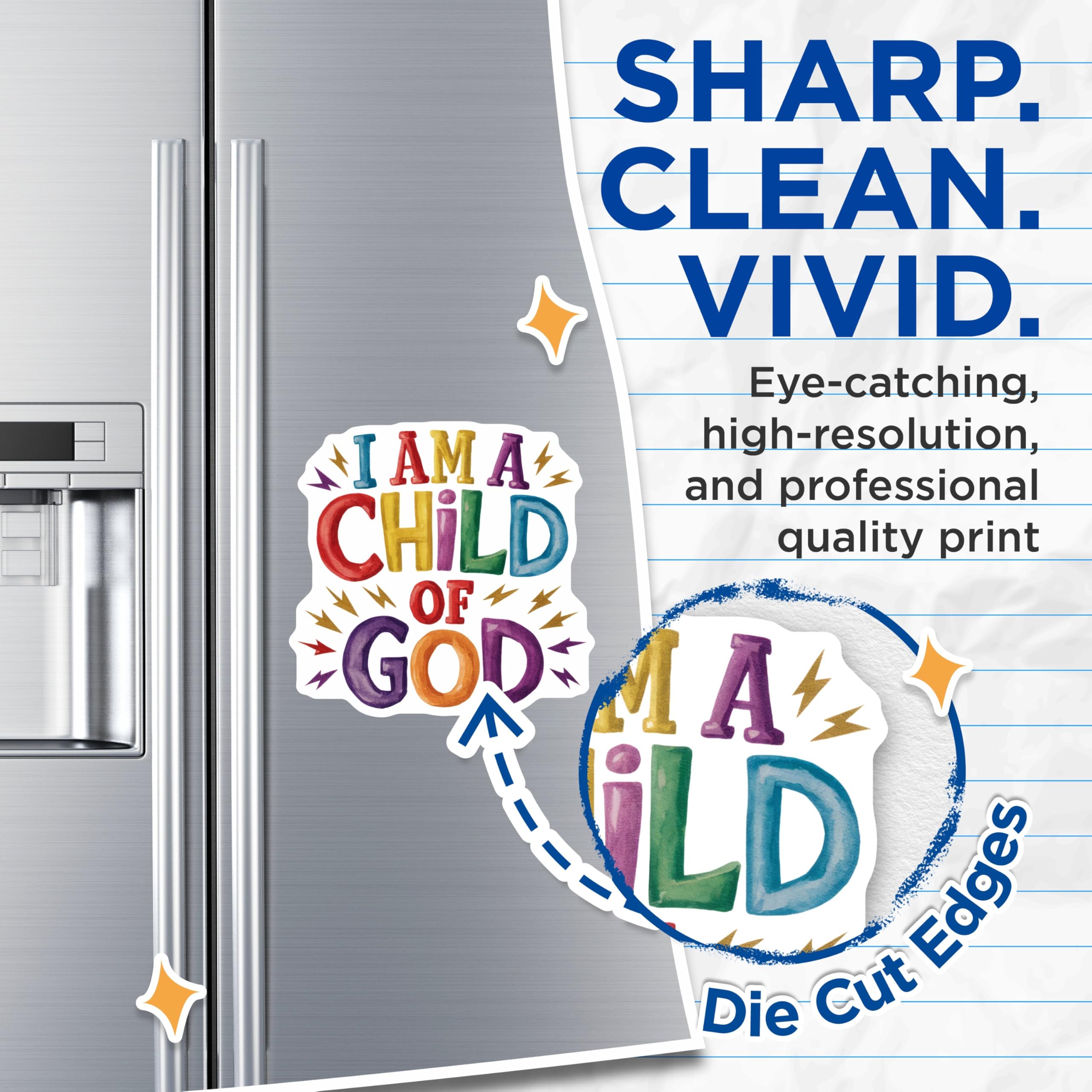 (2 Pack) Child of God Magnets - Religious Saying - Inspirational Message Fridge Decor - 5" On Longest Side - Premium Magnet - for Cars, Refrigerators, Toolboxes, Lockers - Made in USA - MAG15704