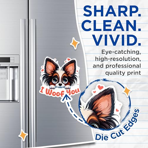 (2 Packs) I Woof You Papillon Dog Breed Magnets - Papillon Magnets - 5 Inches On Longest Side - Premium Magnet - for Fridges, Toolboxes, Cars - Made in USA - MAG2533