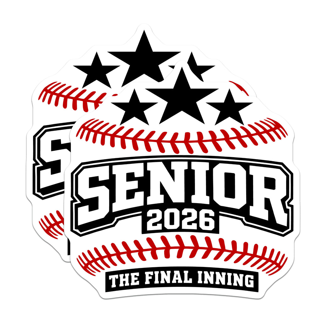 (2 Pack) Senior 2026 Baseball Magnets - Final Inning High School Grad Souvenir - Collegiate Athlete Commemorative Item - 5 Inches On Longest Side - Thick Durable Magnet - Made in USA - MAG37278