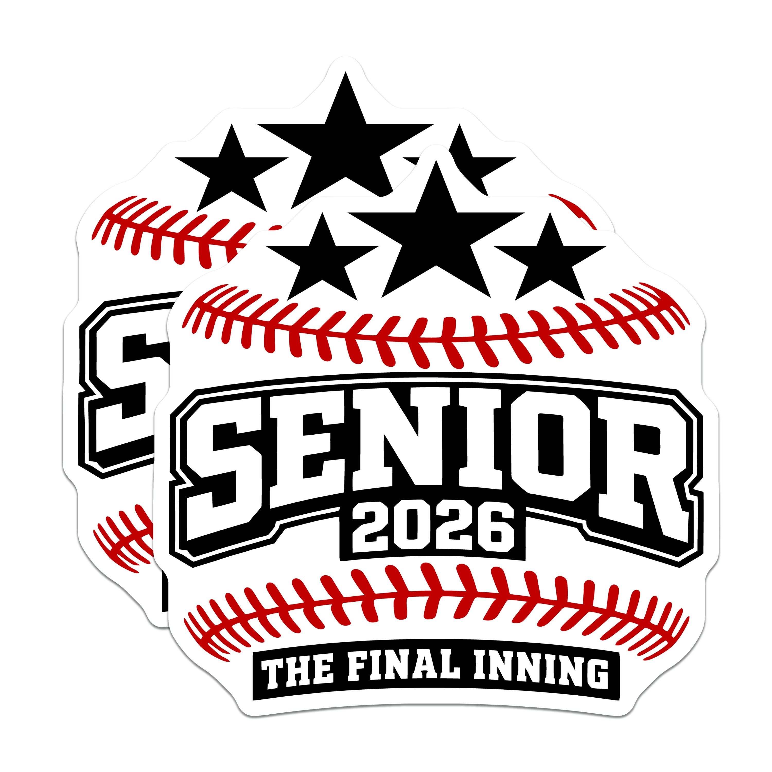 (2 Pack) Senior 2026 Baseball Magnets - Final Inning High School Grad Souvenir - Collegiate Athlete Commemorative Item - 5 Inches On Longest Side - Thick Durable Magnet - Made in USA - MAG37278