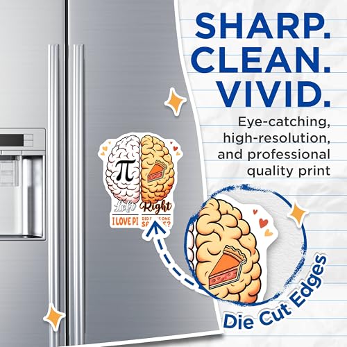 (2 Pack) Brain Magnets - Pi Day Decor - 5" On Longest Side - for Cars, Fridges, Toolboxes - Made in USA - MAG8164