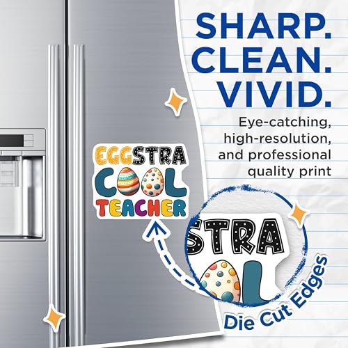 (2 Pack) Eggstra Cool Teacher Magnets - Funny Teacher Appreciation - Classroom Decor - Teacher Love - 5" On Longest Side - for Cars, Fridges, Toolboxes - Made in USA - MAG8152