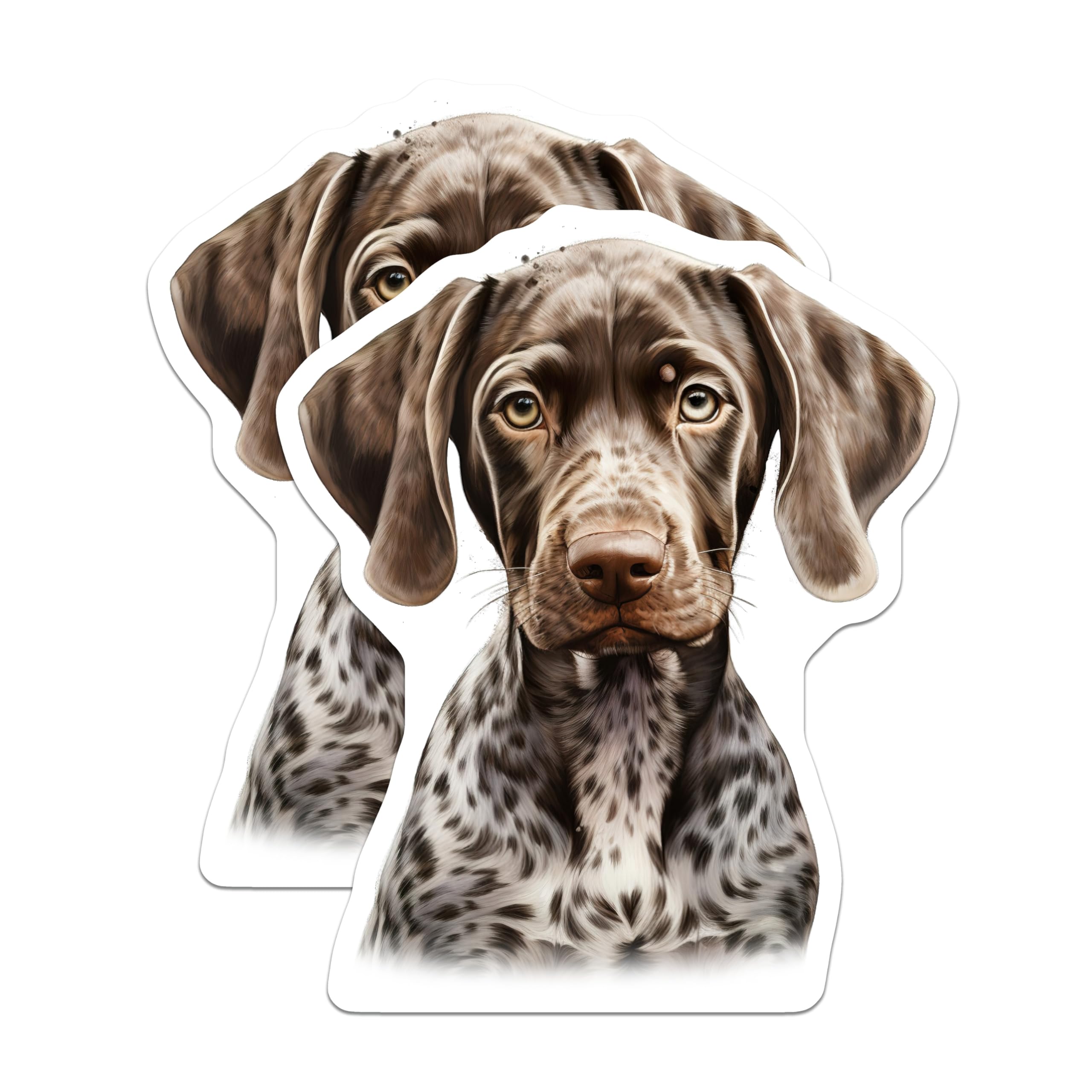 (2 Pack) German Shorthaired Pointer Magnets - GSP Dog Art - Pet Owner Refrigerator Decor - 5 Inches On Longest Side - Thick Durable Magnet - Made in USA - MAG30640